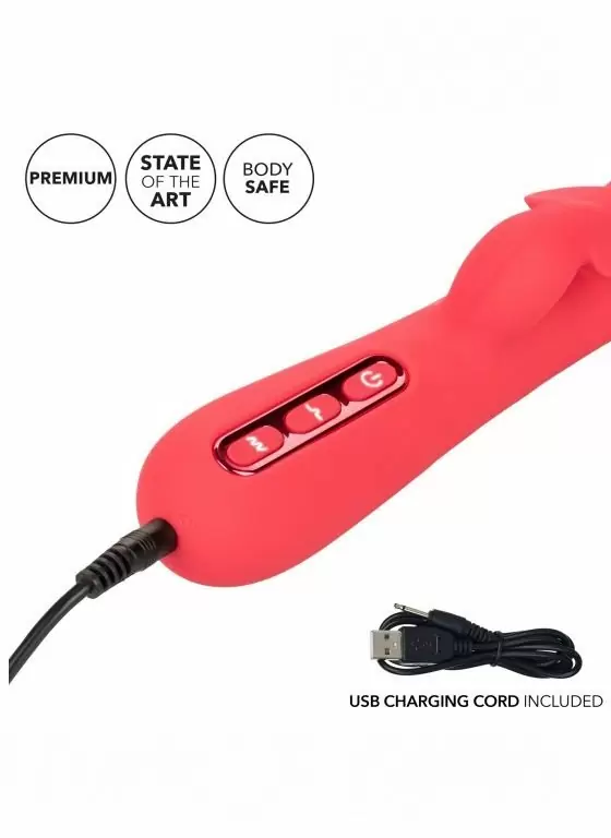 Рельефный вибратор-кролик Throb Flutter, с функцией 