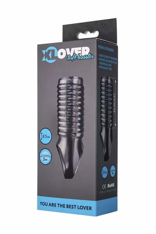 Открытая насадка на пенис TOYFA XLover с петлей на мошонку – серый