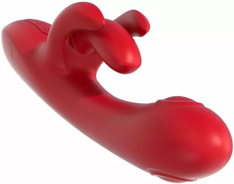 Инновационный вибратор-кролик Amovibe Trio Bliss, 25 см, 10 режимов, силикон, красный 