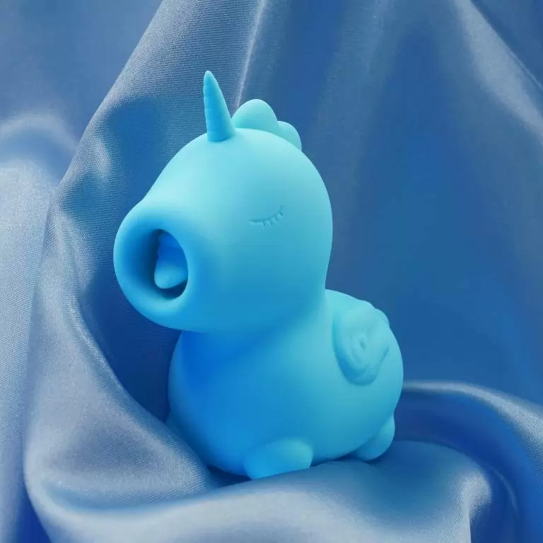 Стимулятор клитора с язычком Unihorn Mount'n Peak, голубой