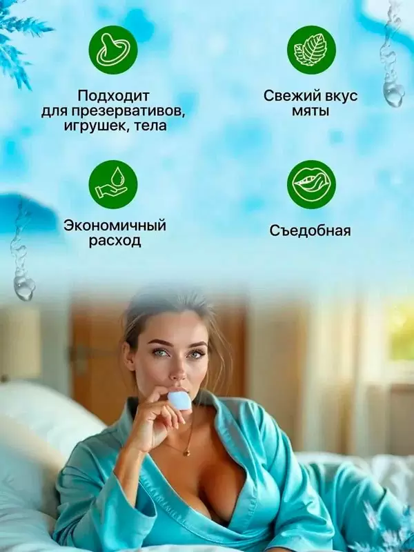 Смазка на водной основе Joydrops Mint, с ароматом мяты, 125 мл