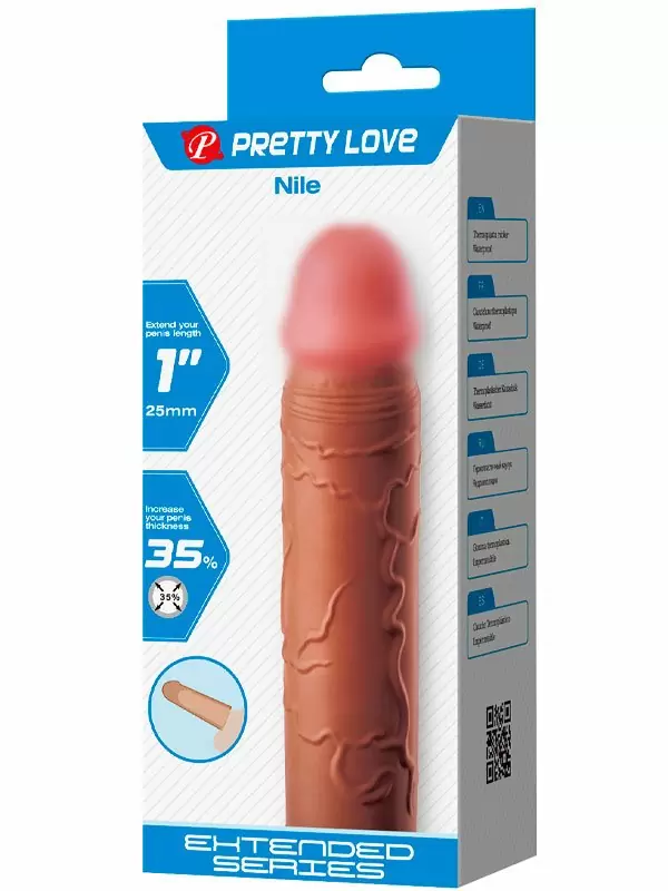 Реалистичная насадка-удлинитель Baile Nile, ТПР, 16,5 см