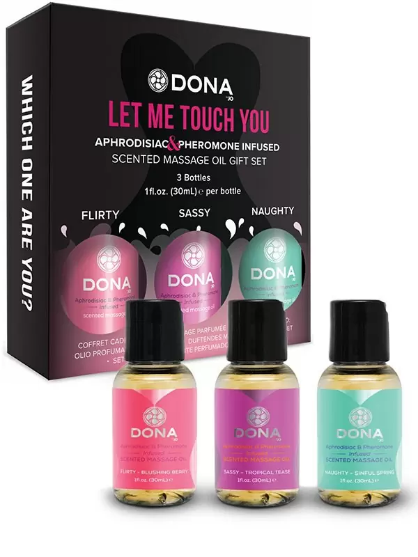 Подарочный набор: 3 флакона массажных масел Dona Let Me Touch You