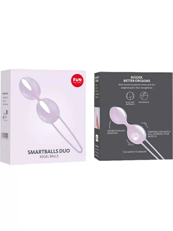 Вагинальные шарики со смещенным центром тяжести Fun Factory Smartballs Duo, силикон, фиолетовые