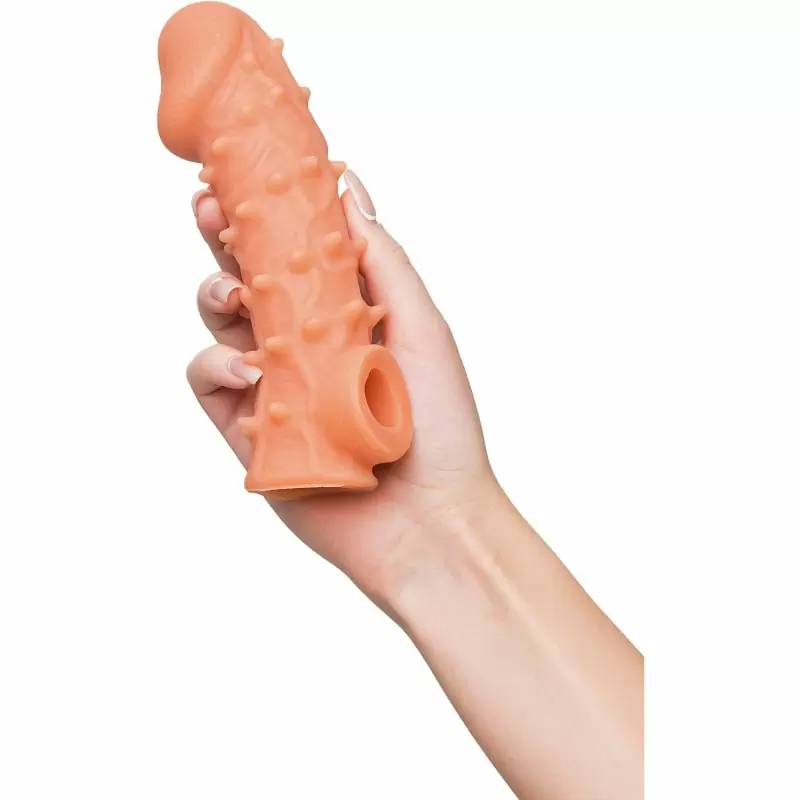 Реалистичная насадка на пенис с бугорками «Cock sleeve» (большая), Kokos