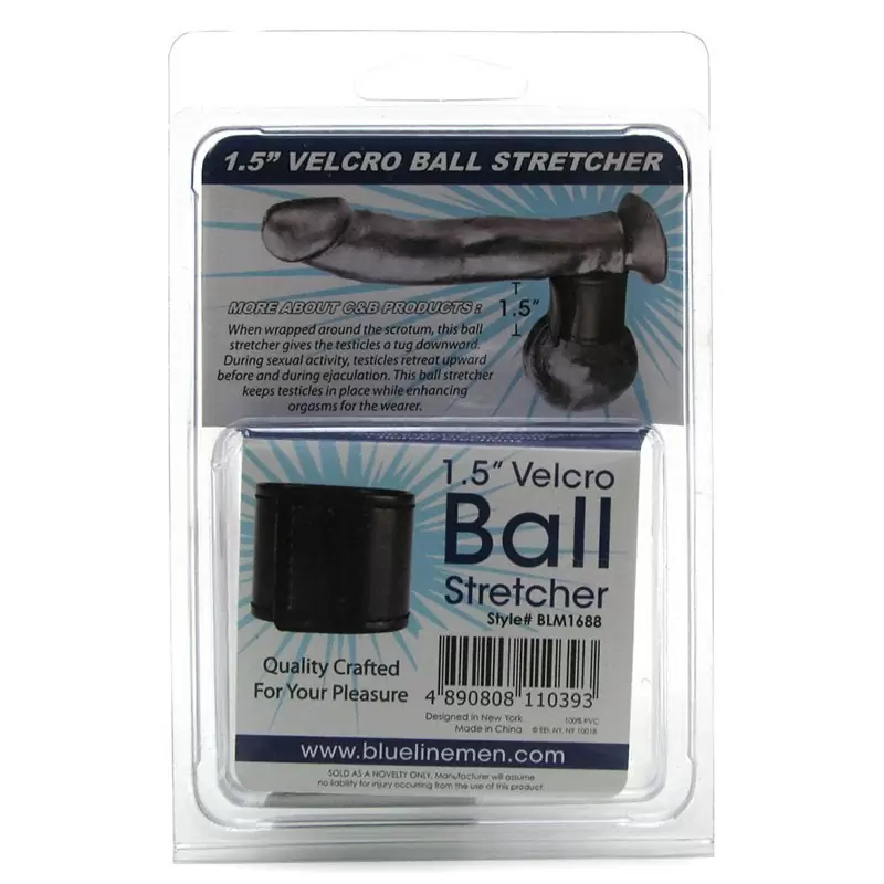 Хомут-утяжка для мошонки Velcro Ball Stretcher на липучке – черный