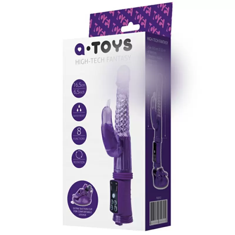 Вибратор-ротатор с клиторальным стимулятором птичкой TOYFA A-Toys – фиолетовый