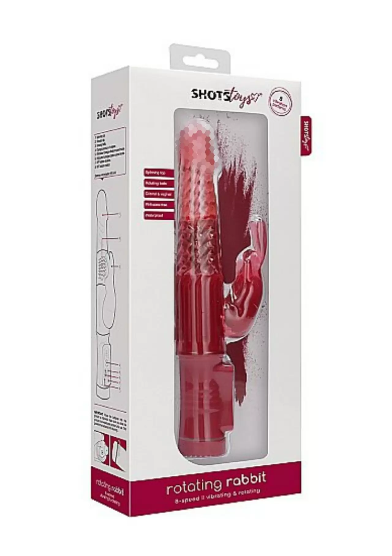 Вибратор кролик Rotating Rabbit - красный