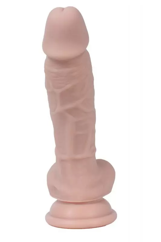 Реалистичный фаллоимитатор с мошонкой Real Man на присоске 18,5 х 3,5 см – телесный
