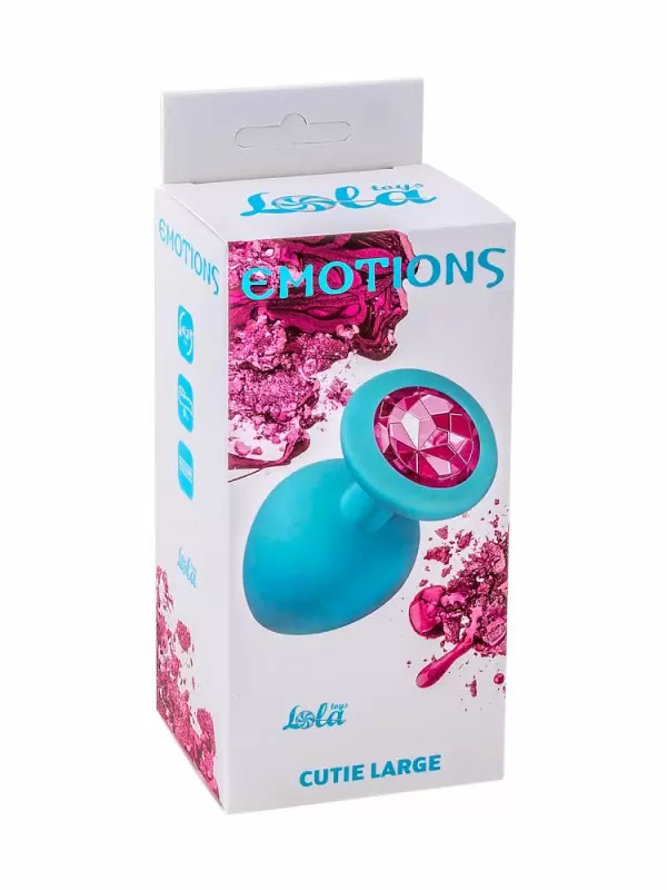 Анальная пробка Emotions Cutie Large Turquoise pink crystal 4013-03Lola