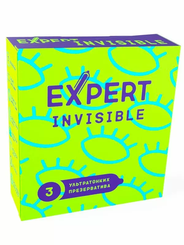 Гладкие презервативы EXPERT Invisible, ультратонкие, 3 шт