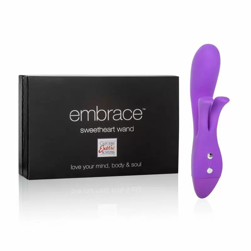 Элегантный вибратор-кролик Embrace Sweetheart Wand, 20 см, силикон, фиолетовый