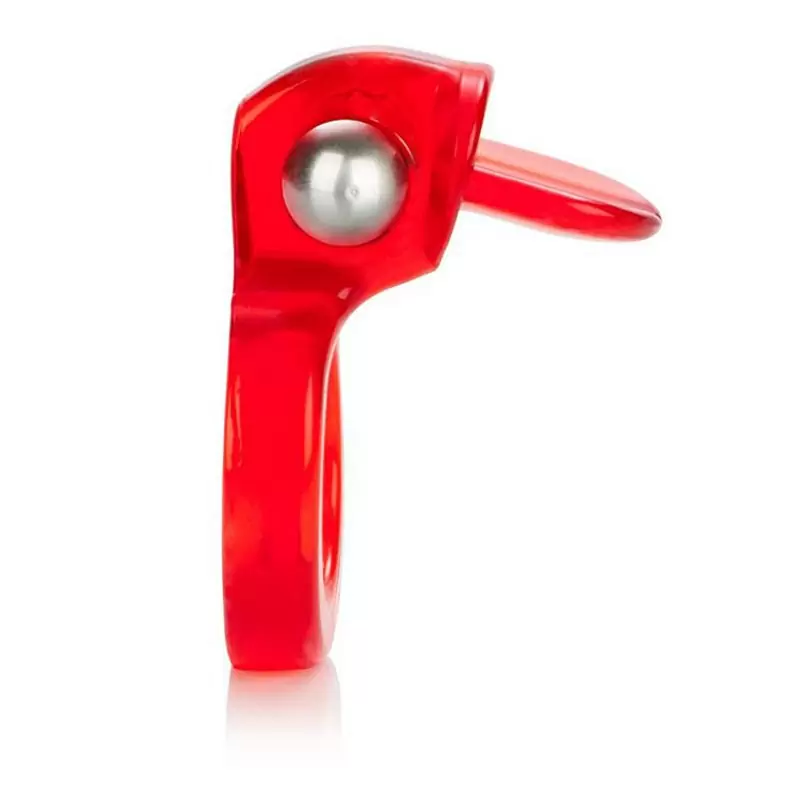 Эрекционное виброкольцо со стимулятором клитора Язычок Wireless Clit Flicker – красный