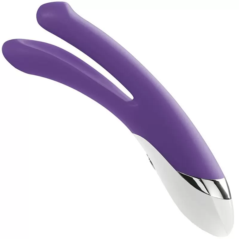 Вибромассажер Bon Aparte для двойного проникновения – фиолетовый