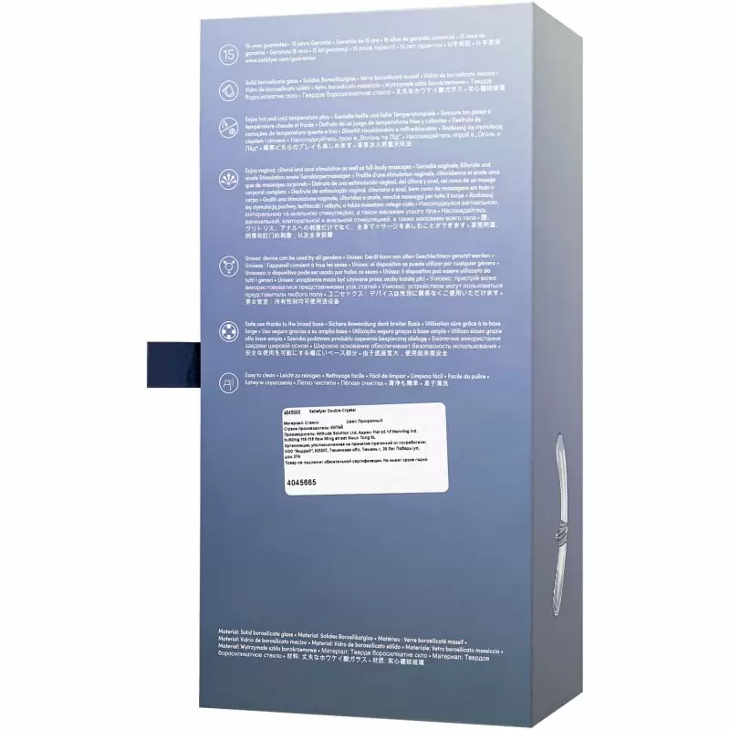 Стеклянный фаллоимитатор Double Crystal, 24 см, двухсторонний, прозрачный