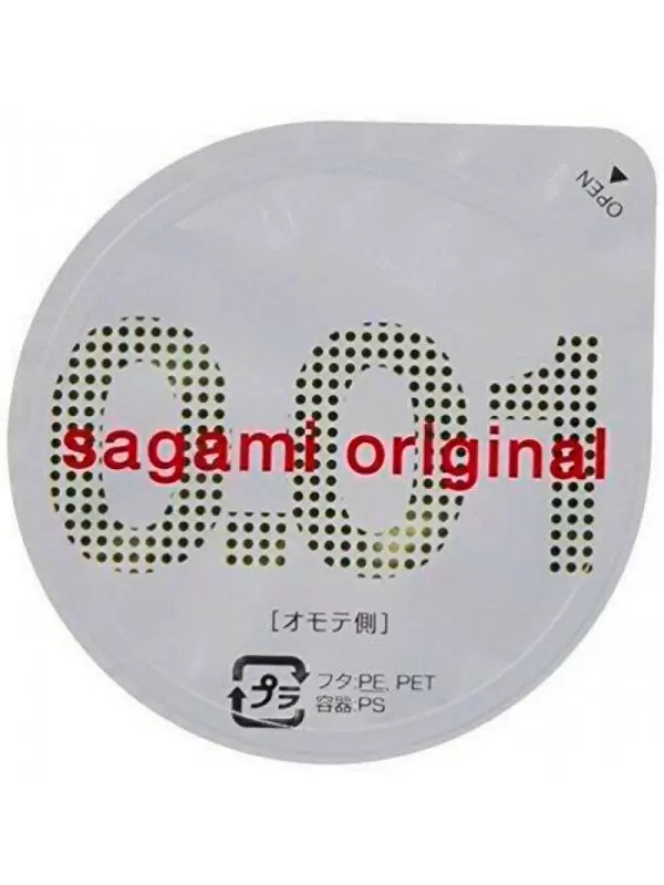 Гладкий презерватив Sagami Original 001, ультратонкий, полиуретановый, 1 шт.