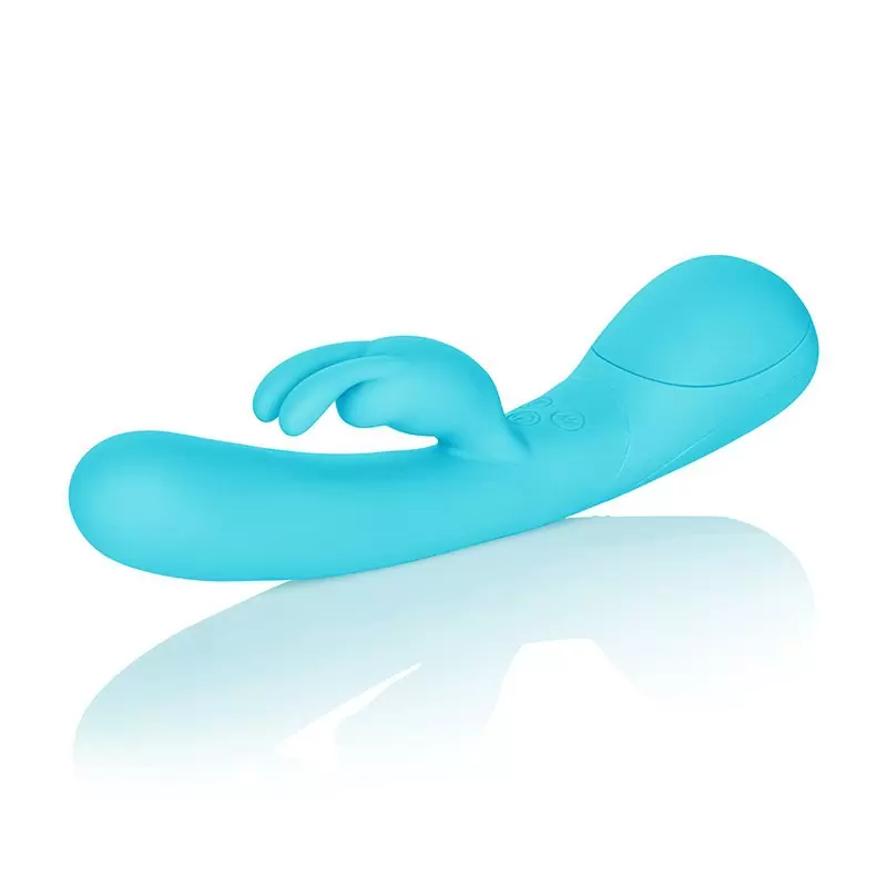 Вибромассажер Impress Rabbit со стимуляцией клитора – голубой