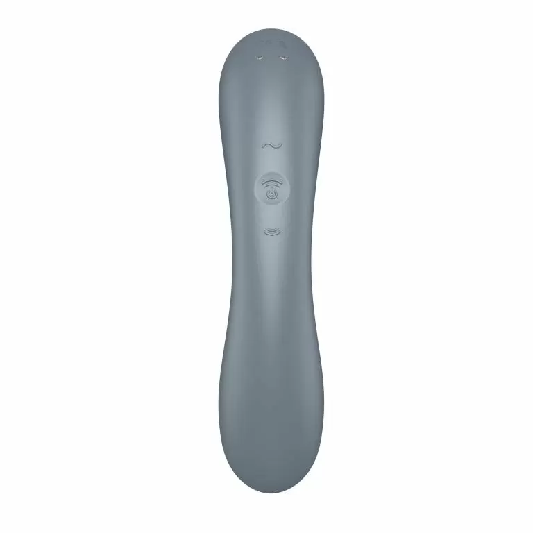 Изогнутый вибратор Satisfyer Curvy Trinity 1, с двумя моторами, 17,4 см, серо-голубой