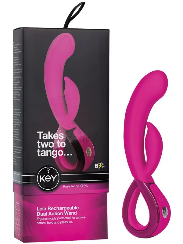 Вибромассажер Leia со стимулятором клитора – розовый