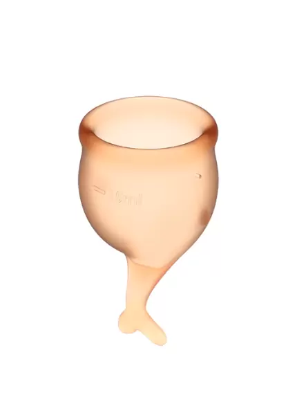 Набор менструальных чаш Satisfyer Feel secure Menstrual Cup, 15 и 20 мл, силикон, оранжевый