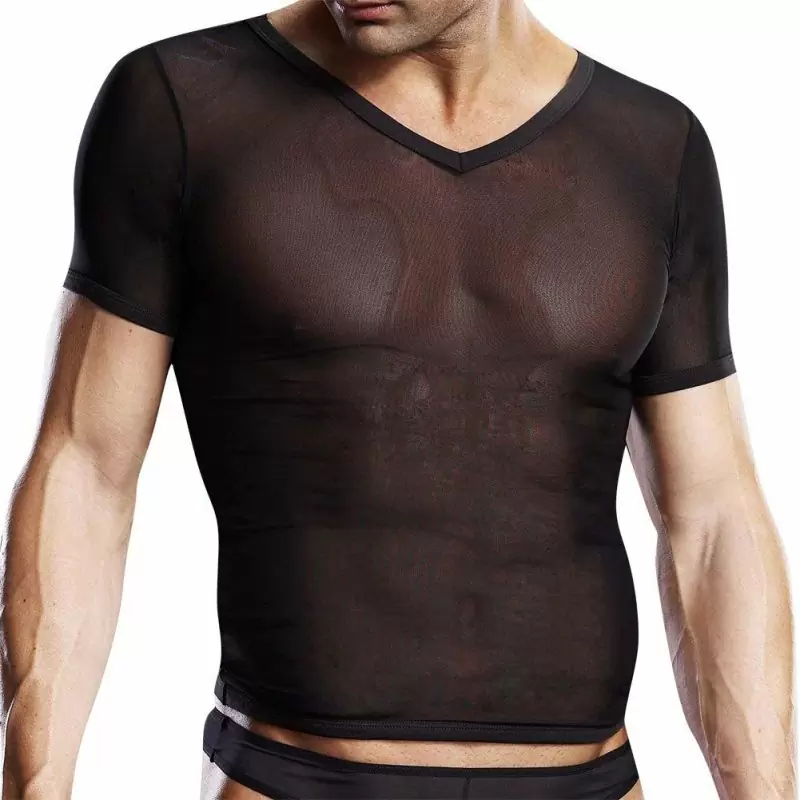 Черная футболка BlueLine из сетки – L/XL