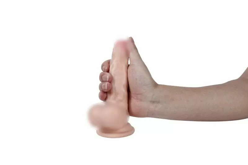 Реалистичный фаллоимитатор REAL с мошонкой на присоске и трусиками для страпона, PVC, 13x3,5 см.