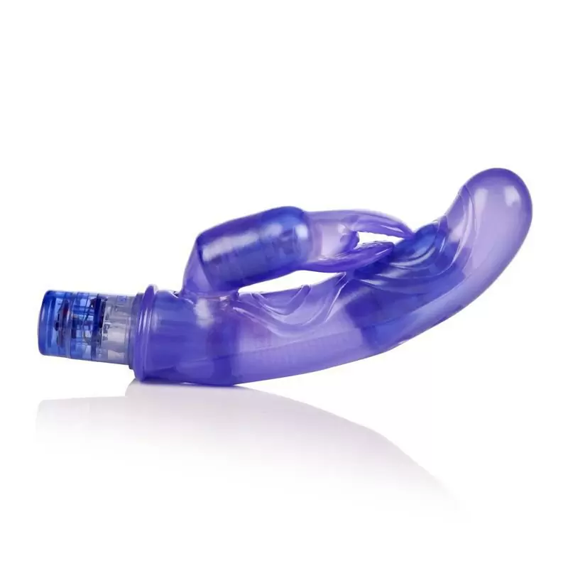 Сгибаемый вибромассажер со стимулятором клитора Bendies Bounding Bunny – фиолетовый