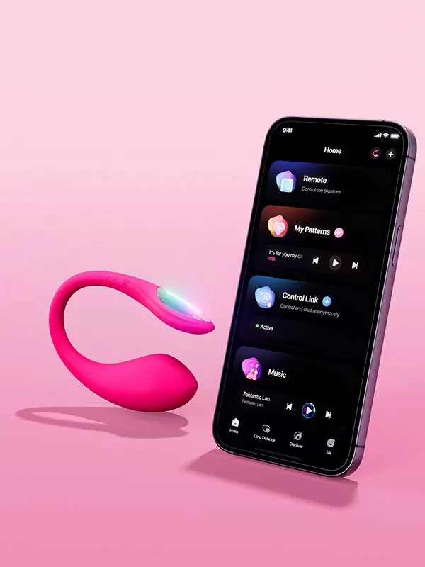 Интерактивное виброяйцо Lovense Lush Mini, управление со смартфона, с LED-подсветкой, силикон