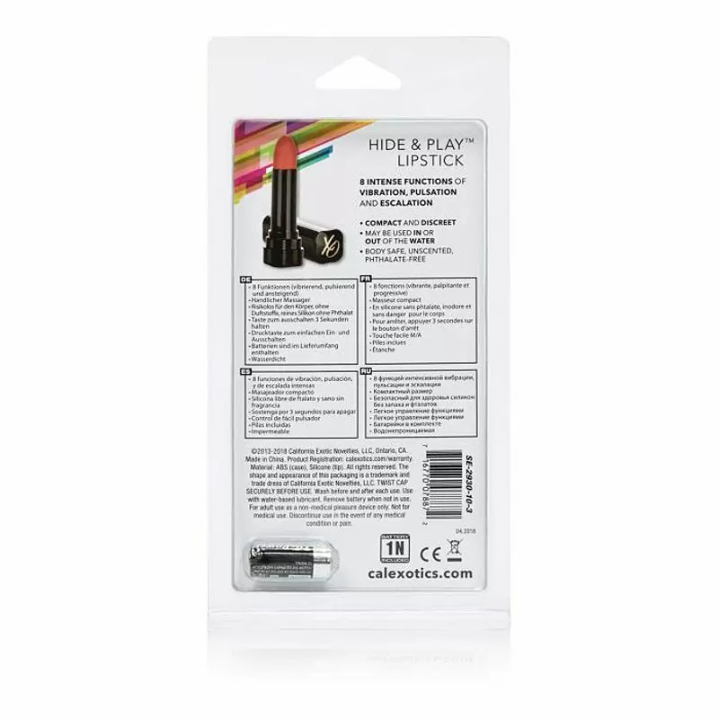 Мини-вибратор Hide & Play Lipstick – телесный