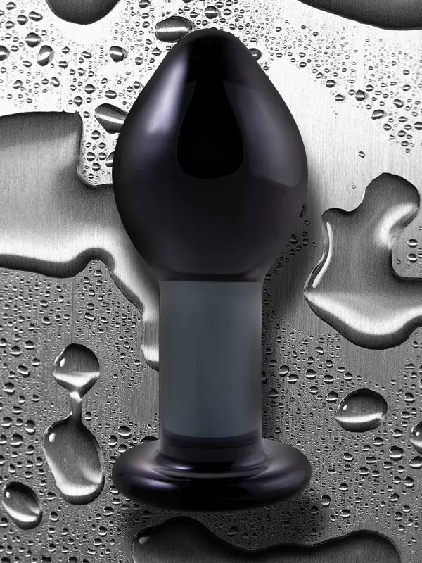 Большая анальная пробка Crystal Premium Glass - Charcoal