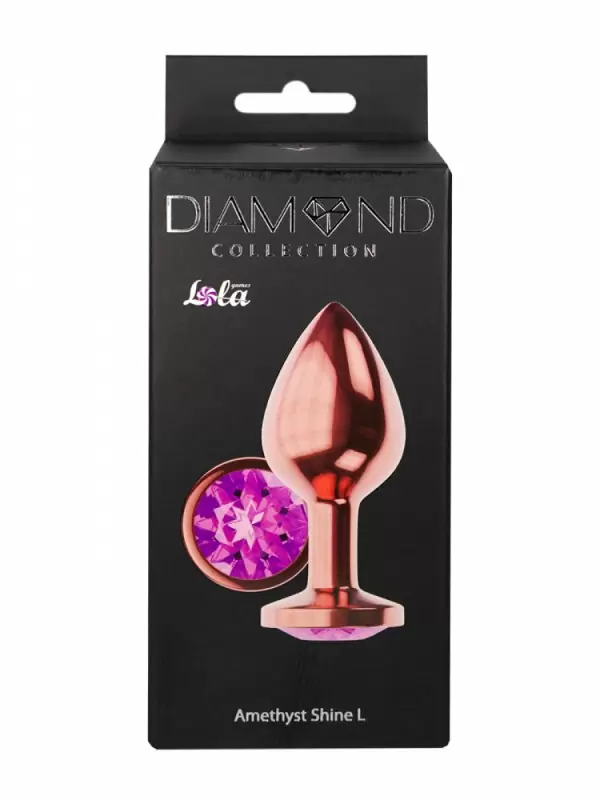 Анальная Пробка Diamond Amethyst Shine L Розовое Золото