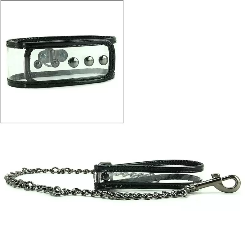 Ошейник Bare Bondage Collar & Leash с металлической цепочкой-поводком	