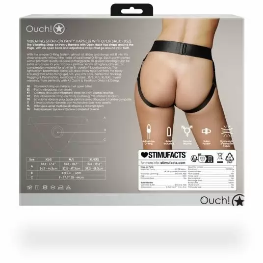 Трусики для страпона с вибропулей - XS/S