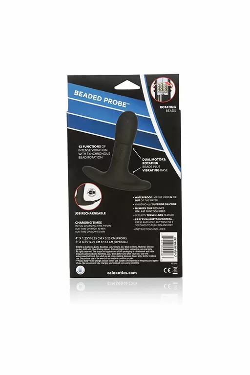 Инновационный массажер простаты Eclipse Beaded Probe с функцией памяти - черный