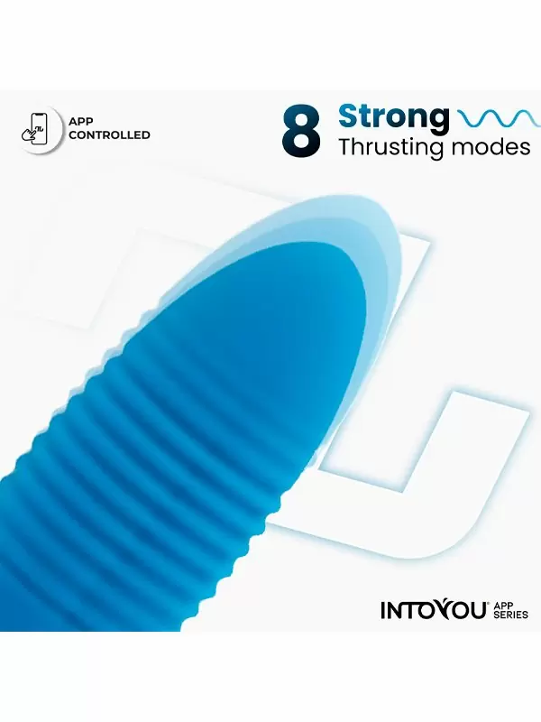 Интерактивное виброяйцо LoveCherry Thrusting Egg, 20,5 см, 8 режимов, с поступательными движениями, силикон, синий