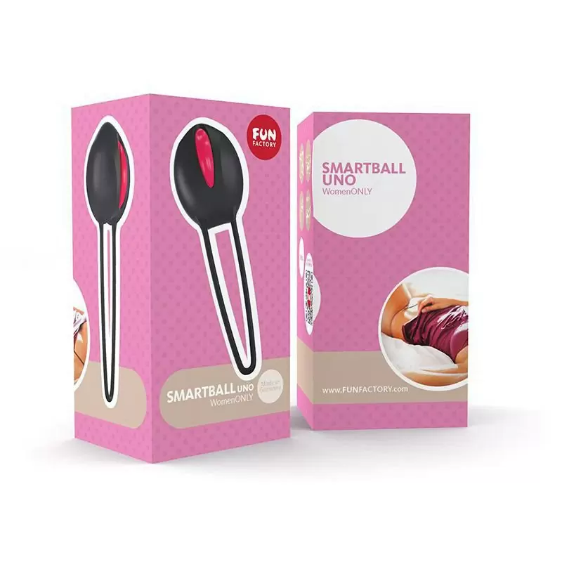 Вагинальный шарик со смещенным центром тяжести Fun Factory Smartball Uno, диаметр 3,6 см, черный