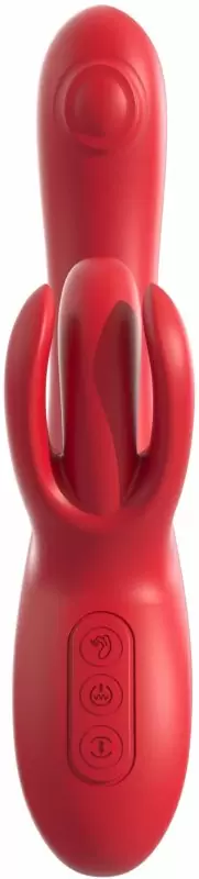 Инновационный вибратор-кролик Amovibe Trio Bliss, 25 см, 10 режимов, силикон, красный 