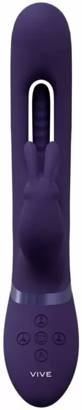 Вибратор-кролик Shots Toys Mika с язычком для стимуляции точки G, с тремя моторами, 30 режимов, с функцией мгновенного оргазма, перезаряжаемый, фиолетовый