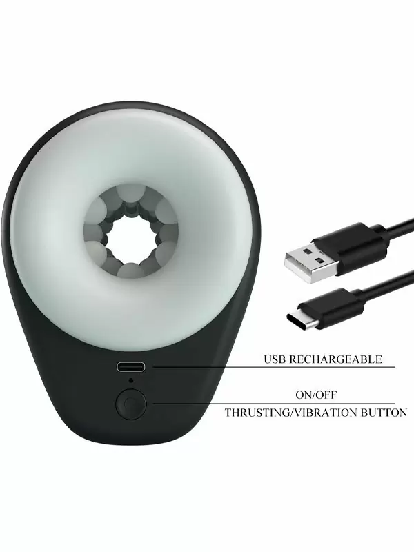 Автоматический вибромастурбатор Baile DJ Girl, с функцией толчков, 13 см, ТПР