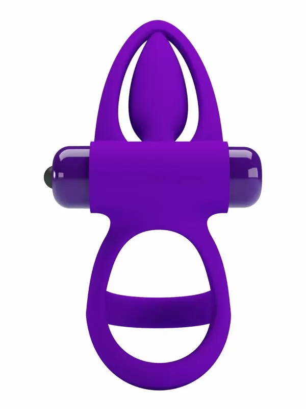 Вибрирующее эрекционное кольцо Pretty Love, для продления эрекции, фиолетовое
