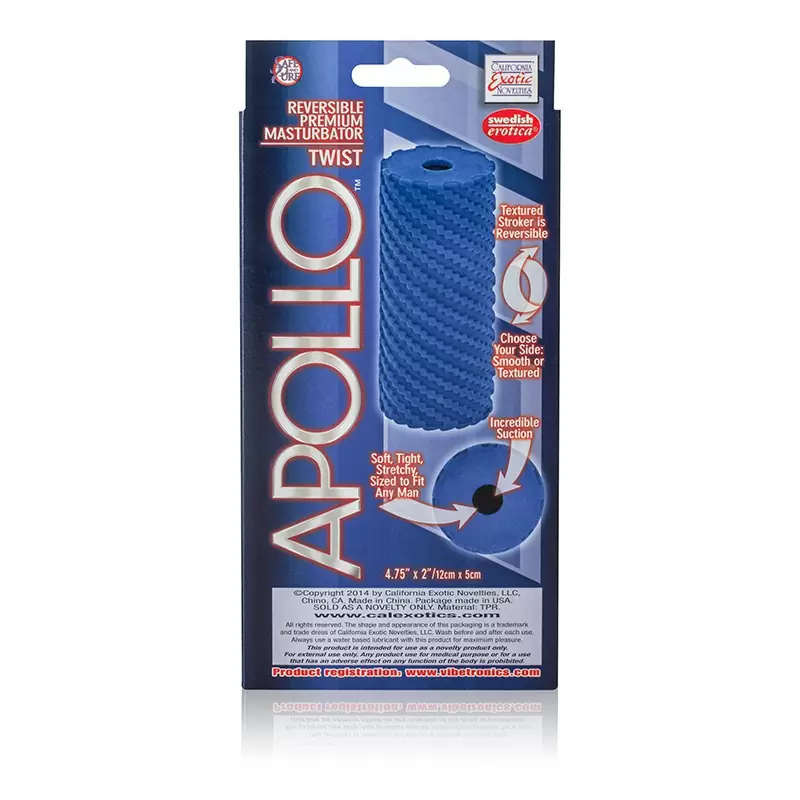 Мастурбатор Apollo Reversible Premium Masturbator Twist двусторонний – голубой