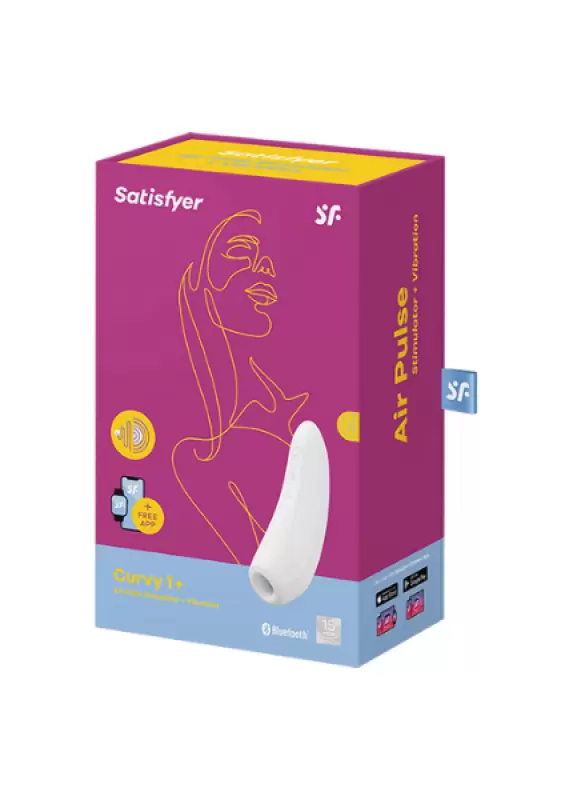 Satisfyer Curvy 1+ Белый Вакуумный стимулятор с возможностью управления через приложение