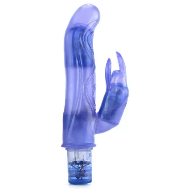 Сгибаемый вибромассажер со стимулятором клитора Bendies Bounding Bunny – фиолетовый