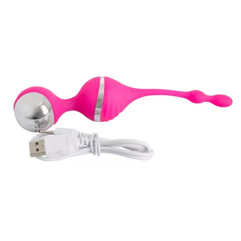 Вагинальные шарики с вибрацией Smile Love Balls - розовый