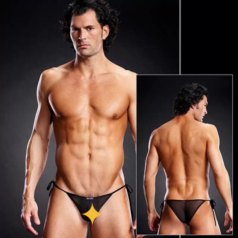 Черные мужские Side-Tie бикини BlueLine – L/XL