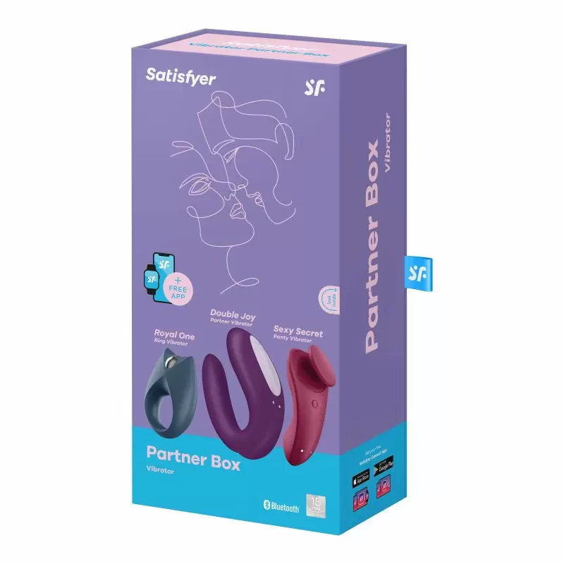 Набор для пар от Satisfyer: вибратор для пар Double Joy, Эрекционное кольцо Royal One, Вибратор в трусики Sexy Secret