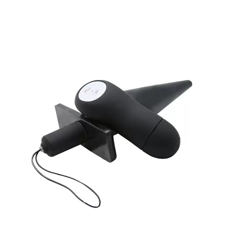 Многофункциональная анальная пробка Baile Butt Plug с вибрацией и беспроводным пультом управления – черный