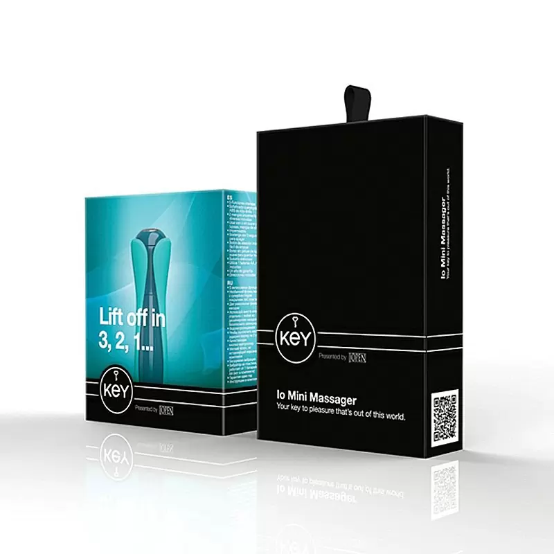 Дизайнерский мини массажер с двумя насадками Io - Blue