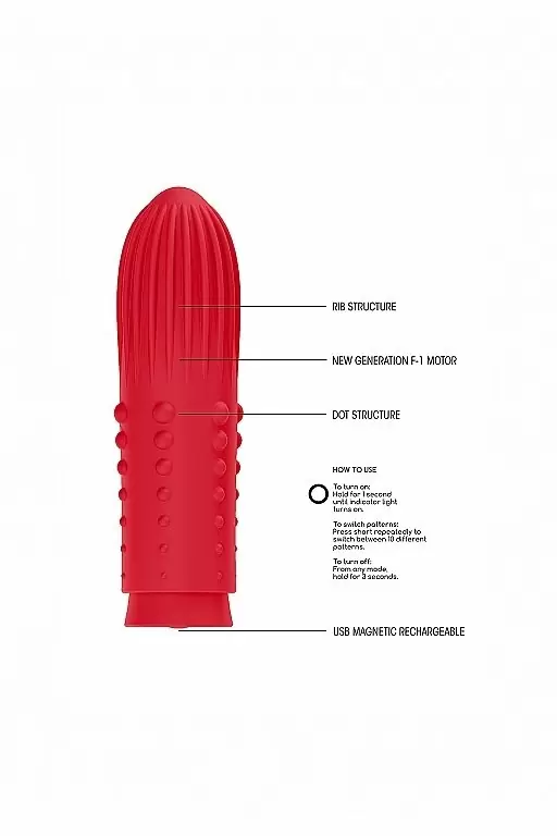 Турбо перезарежаемая вибропуля Lush (красная)