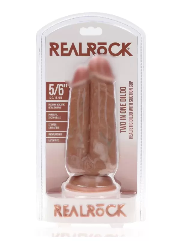 Двойной реалистичный фалоимитатор Two in One Dildo Shots Toys, с двумя головками, 15,2 см